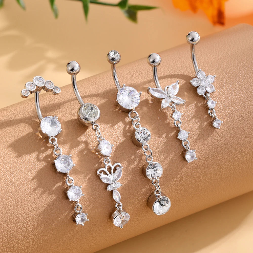 Women's 3-5pcs Belly Button Ring Set