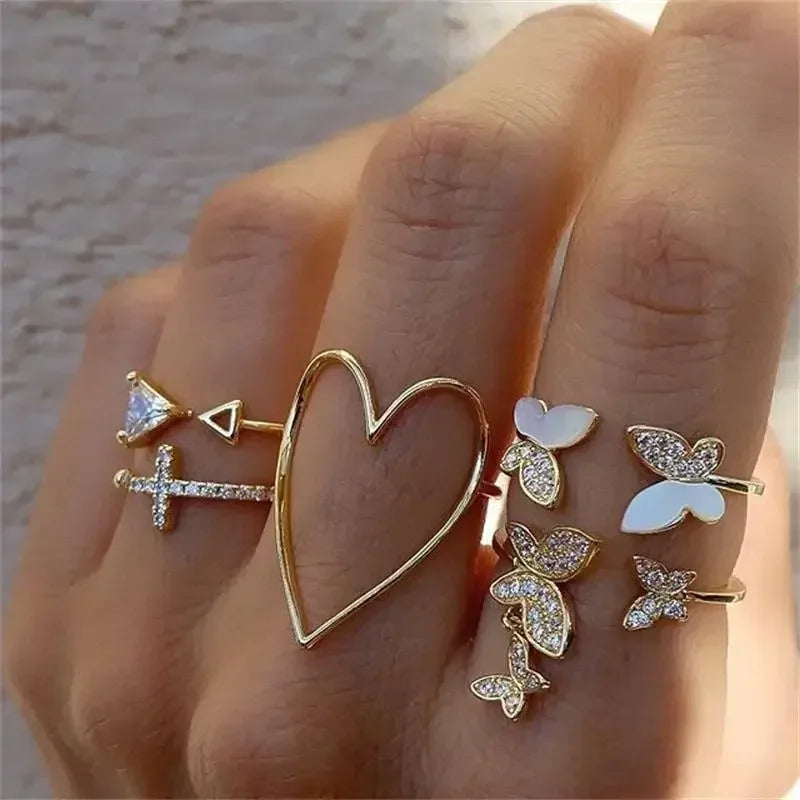 Women's 10 Pcs Rings