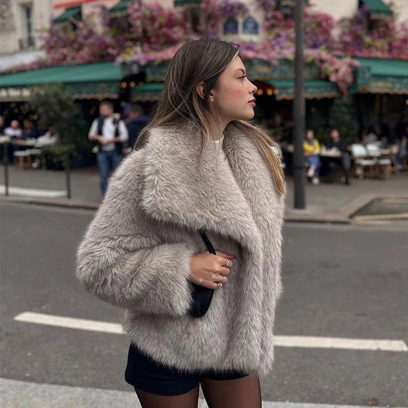 Fluffy Fur Coat Women Luxury