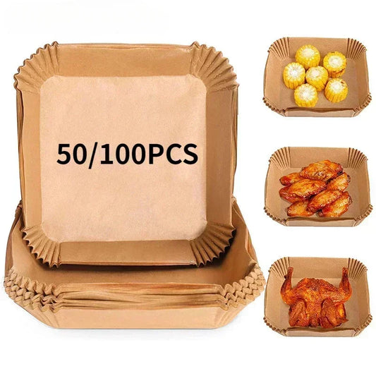 50/100PCS Air Fryer Disposable Square/Round Baking Paper