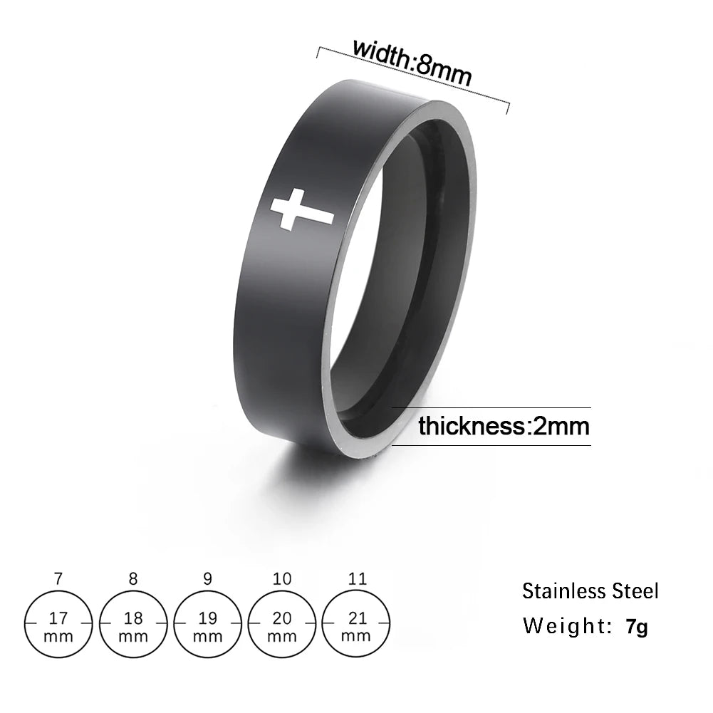 Men's Cross Stainless Steel Ring