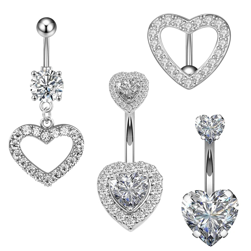 Women's 3-5pcs Belly Button Ring Set