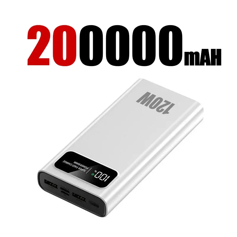 200000mAh Power Bank 120W Super Fast Charging High Capacity