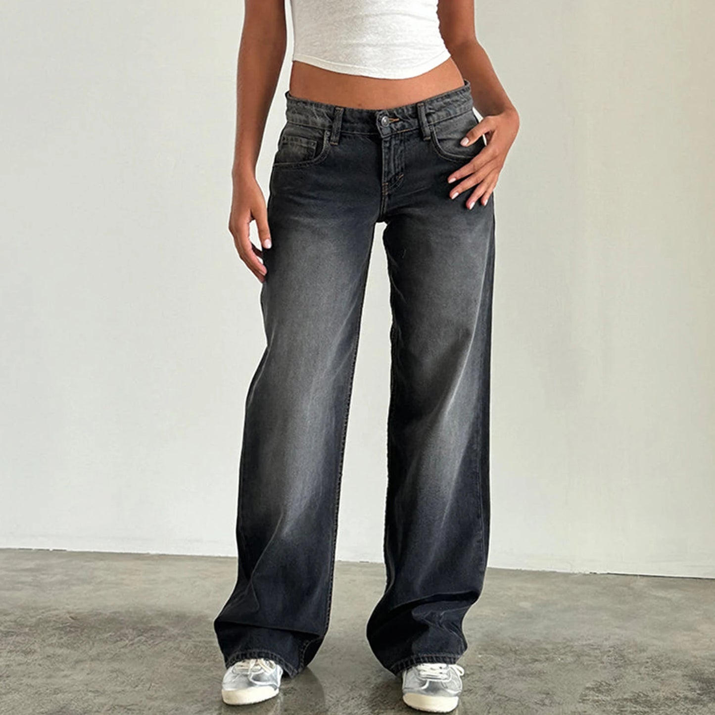 Women's Mid Waist Baggy