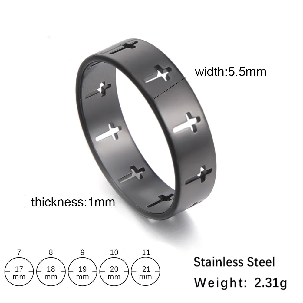 Men's Cross Stainless Steel Ring