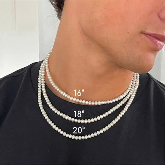 Men's White Pearl Necklace